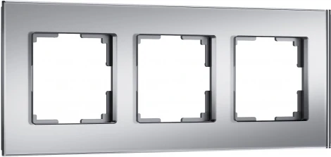 Рамка на 3 поста (серебряный, стекло soft-touch) Werkel W0033106 (a064570)