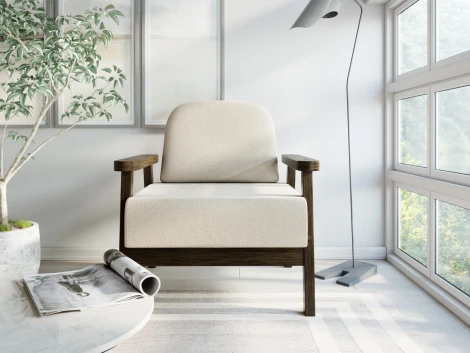 Кресло Arsko Флори венге велюр бежевый