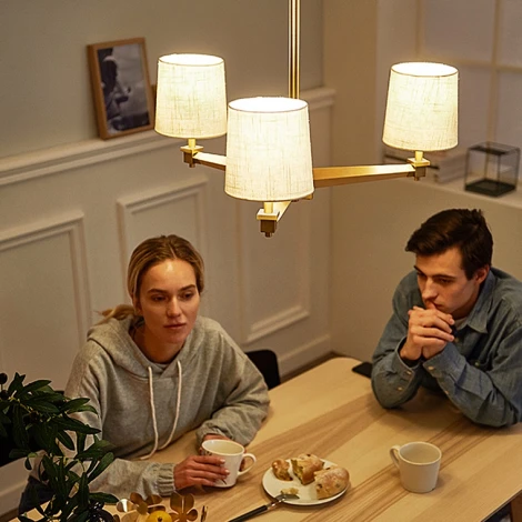 Потолочная люстра на штанге Jorgenson D70 Beige/Light Wood By ImperiumLoft Stavra01 (220V)