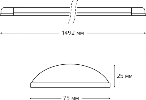 Настенно-потолочный линейный светильник светодиодный Gauss 144126250 (220V)