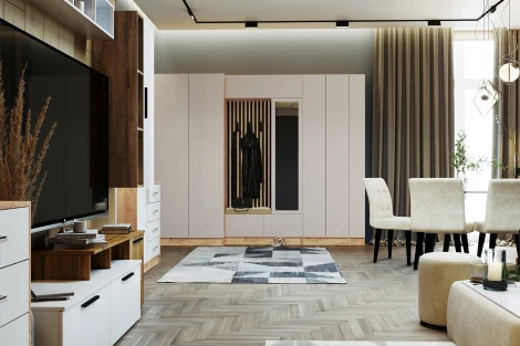 Мини-Прихожая ТЭКС Руэлла, Дуб крафт золотой, Кашемир