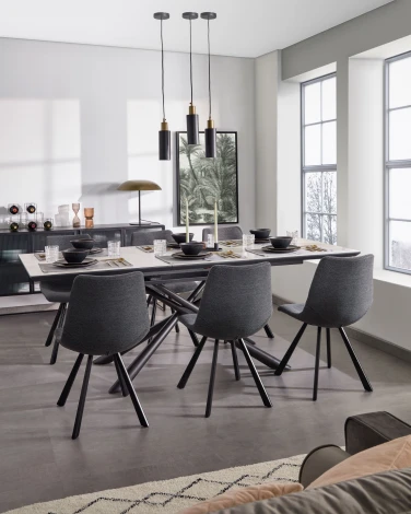 Обеденный стул La Forma (ex Julia Grup) Alve (Серый/ Пена,Фанера,Сталь)