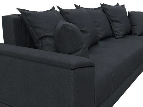 Диван угловой НордСтар правый угол (ДСП,Брус/Пластик/Замша/Темно-серый) Лига Диванов 128209