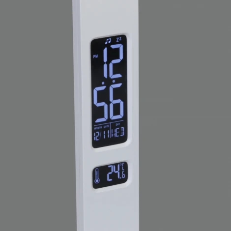 Офисная настольная лампа светодиодная с регулировкой цветовой температуры и яркости с беспроводным ЗУ, с таймером, термометром, часами, RGB Reluce 01625-0.7-02 WHITE