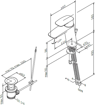 Смеситель Am.Pm Spirit V2.1 F71A82100 для раковины, с донным клапаном