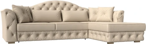 Диван угловой Артис правый угол (Бежевый/Экокожа) Лига Диванов арт.121630