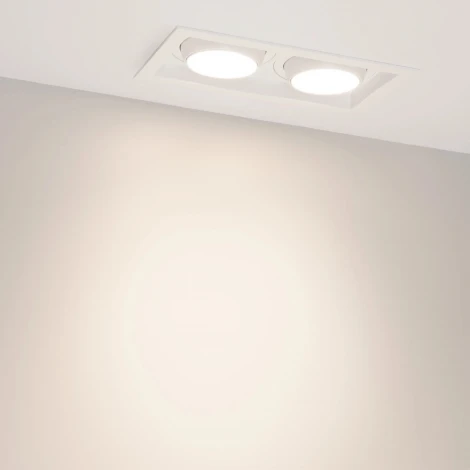 Встраиваемый светильник светодиодный MS-VORTEX-BUILT-S250x140-2x30W Day4000 (WH-WH, 50 deg, 230V) (Arlight, IP20 Металл) 042370