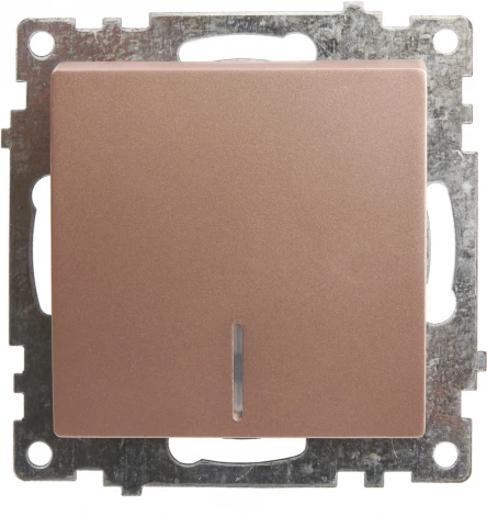 Выключатель одноклавишный с подсветкой (шампань) Stekker Катрин 39591