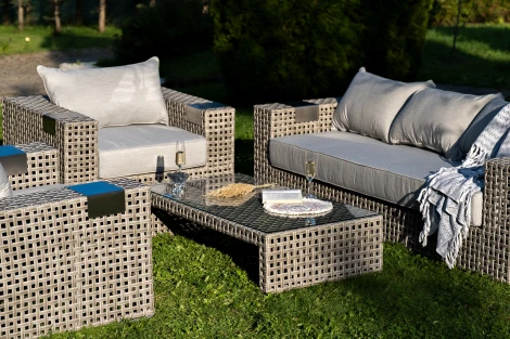 "Тито" лаунж-зона из искусственного ротанга, цвет серый 4SIS арт.УТ-00007461