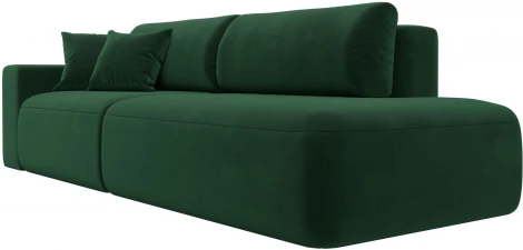 Диван прямой Лига-036 НПБ Модерн подлокотник слева (Зеленый/Велюр) Лига Диванов арт.121342L