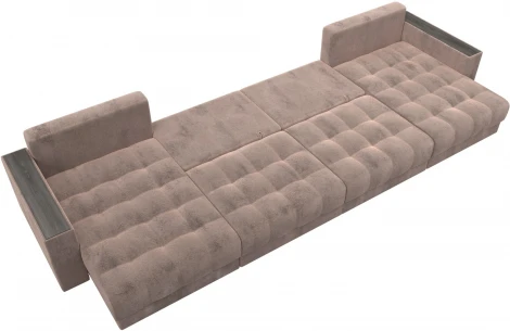 Диван П-образный с декором Лига-049 НПБ Лонг Лига Диванов (Велюр) арт.128574