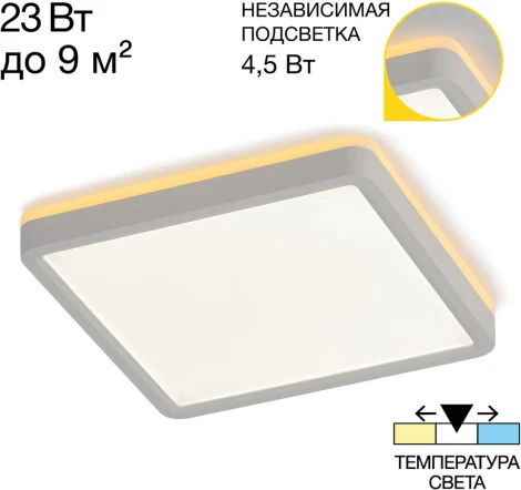 Настенно-потолочный светильник светодиодный с подсветкой Citilux Norma CL748K200 (220V, IP40)