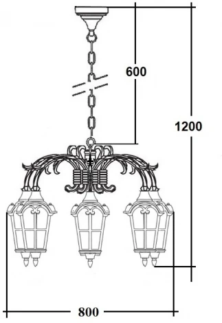 Уличный светильник подвесной Oasis Light PORTO 86170/6 16 R