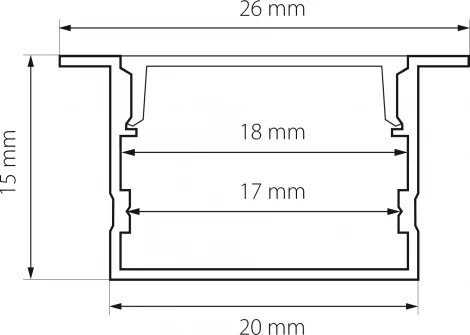 Профиль встраиваемый с прямоугольным рассеивателем Lightstar Profiled 419180