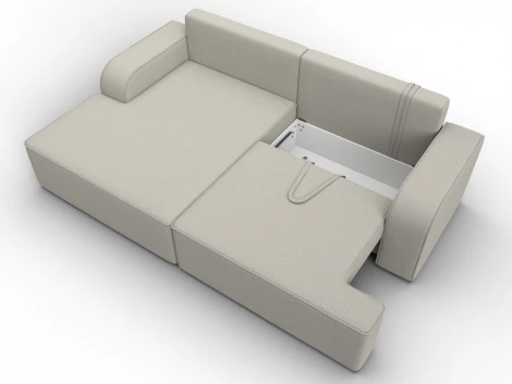 Диван угловой Лига-120 угол левый (ДСП,Брус,Фанера,ЛДС,Рогожка/Бежевый) Лига Диванов 137283L