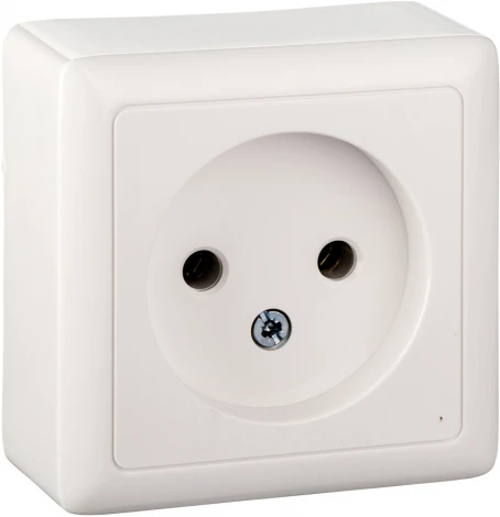 Розетка накладная без заземления (белый) Systeme Electric HIT RA10-131I-B