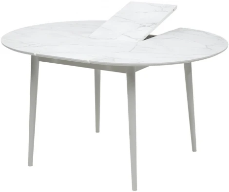 Стол BOLERO 105 см Жемчужный Перито (Белый Мрамор), HPL / Белый М-City