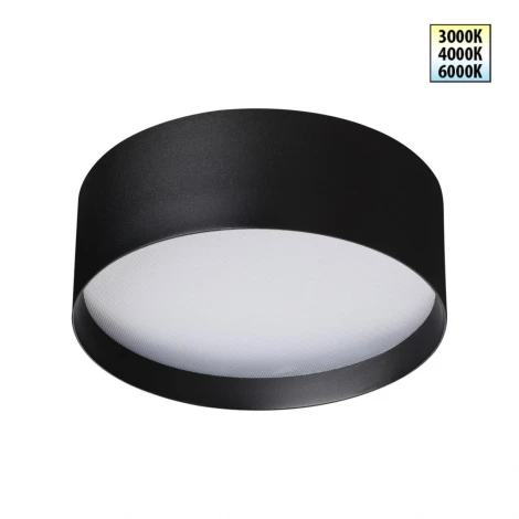 Светильник накладной светодиодный с переключ. цв. температуры Novotech Orbis 359599 черный IP20 LED 24W 220-240V 3000К\4000К\6000К