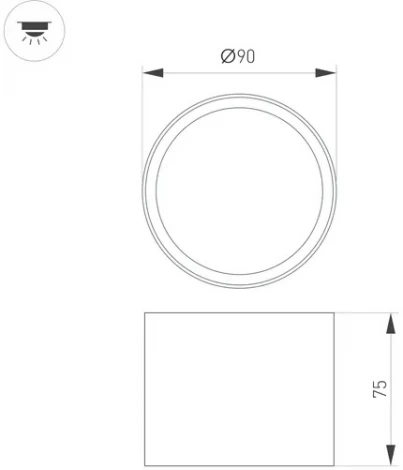 Накладной точечный светильник SP-BISCOTTO-R90-8W Warm3300-MIX (BK-GD, 80 deg, 230V) (Arlight, IP54 Металл) 055025 (LED)