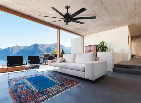 Потолочная люстра на штанге с вентилятором Eglo Azar 60 35019 (220V, пульт управления, вертолет)