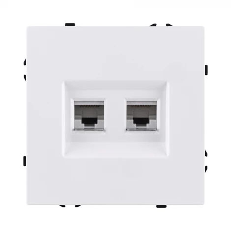 Розетка двойная Ethernet RJ45 белый матовый Kollinger Eclipse EC-018WH