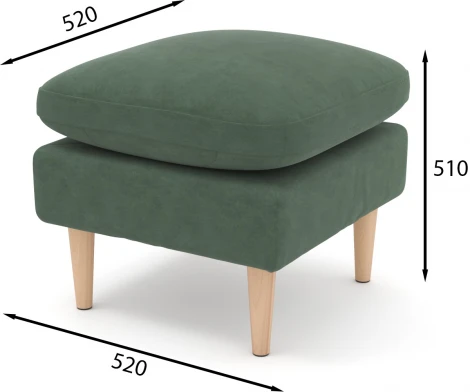 Пуф Arsko Корс зеленый велюр