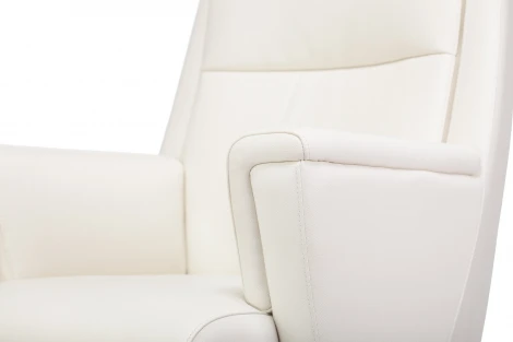 Кресло руководителя Бюрократ _DUKE белый кожа крестовина металл/дерево