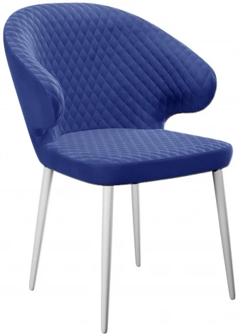 Стул DikLine 355 микровелюр Z20 синий, ножки белые