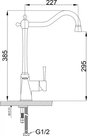 Смеситель Zorg Sanitary ZR 353 YF для кухонной мойки