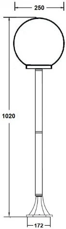 Наземный фонарь Oasis Light GLOBO S 88206S SB1 Bl (220V, шар, IP44)