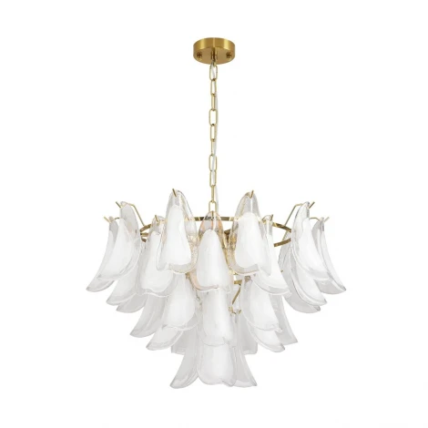 Подвесная люстра Lumion Plume 8385/9 золото/белый, металл/стекло E14 9*40W 220V