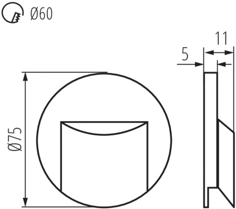 Подсветка ступеней лестницы встраиваемая светодиодная Kanlux ERINUS 33323 (12V, круглые)