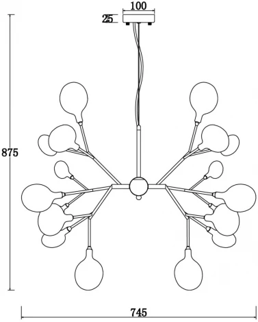 Подвесная люстра Florencia FR5049PL-27G Freya (220V, на тросе, лепестки, ветки)