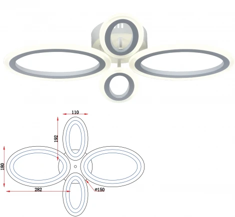 Потолочная люстра Rivoli Leidiane 6097-104