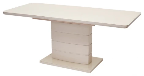 Стеклянный стол M-City ALTA 120 BEIGE / супер бежевое глянцевое стекло