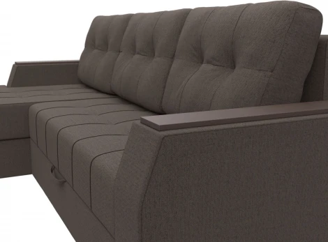 Диван угловой Эмир БС левый угол (Коричневый/Рогожка) Лига Диванов арт.123010L