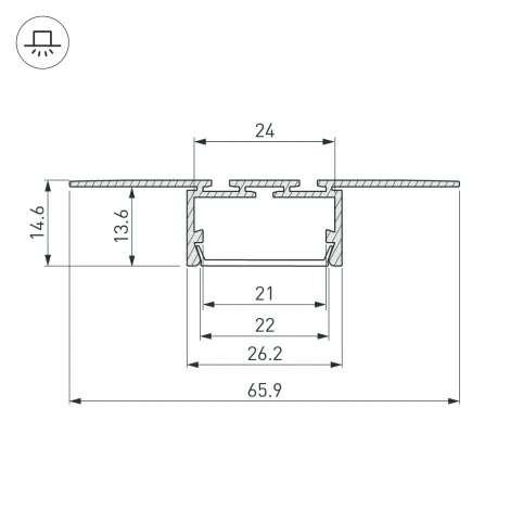 Профиль PLS-LOCK-H15-T-HIDE-2000 (Алюминий) 033688 Arlight