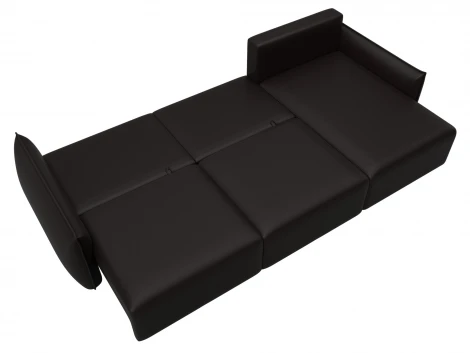 Диван угловой Лига-051 НПБ Лонг угол универсальный (ЛДСП,Брус,Фанера/Пластик/Экокожа/Коричневый) Лига Диванов 129891