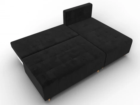 Диван угловой Лига-102 угол универсальный (ДСП,Брус,Фанера,Велюр/Черный) Лига Диванов 134794