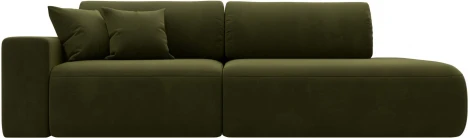 Диван прямой Лига-036 НПБ Модерн подлокотник слева (Зеленый/Микровельвет) Лига Диванов арт.121334L