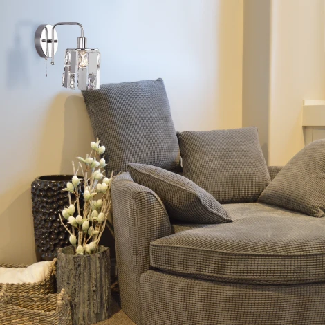 Бра Eurosvet Scoppio 10101/1 хром/прозрачный хрусталь Strotskis (220V, выключатель)