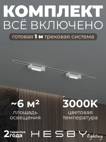 Трековая система в сборе встраиваемая однофазная 220V Hesby Lighting №1 однофазная накладная Skylite HSBL_kompl_S001_VI1W3K