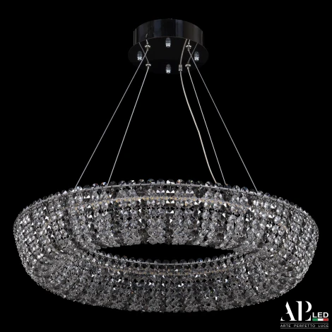 Подвесная люстра светодиодная APL LED Sicilia SH502.0.60.R.Ni.4000.Clear.731 (220V, хрусталь, на тросе, круглые)