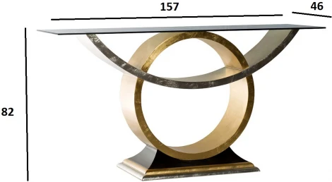 Консоль "Circus" со стеклом 157*46*82см Garda Decor арт.ART-4472-D