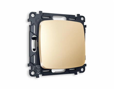 Комплект механизма Ambrella Volt 1-клавишного перекрестного выключателя OMEGA MO601030 Шампань QUANT