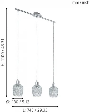 Подвесной светильник Eglo Bonares 1 94897 (220V, на проводе, узор с кругами)