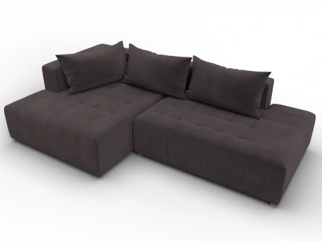 Диван угловой Лига-103 НПБ угол левый (ДСП,Брус,Фанера,Велюр/Коричневый) Лига Диванов 134818L