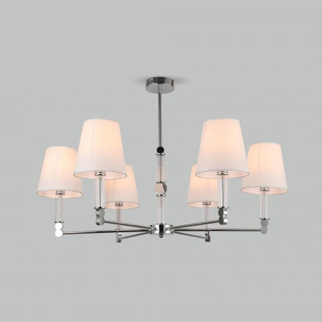 Потолочная люстра Wi-Fi на штанге Eurosvet Conso 60145/6 хром (220V, управление смартфоном, голосовое управление, умный дом - Minimir Home, Алиса, Маруся, Салют)