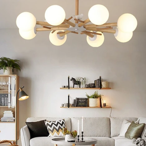 Потолочная люстра на штанге ImperiumLoft FINCH01 (220V, шарики, птички)