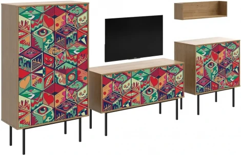 Композиция Boho Color 2 ОГОГО (арт.599554), (ЛДСП/Дуб Корбридж)